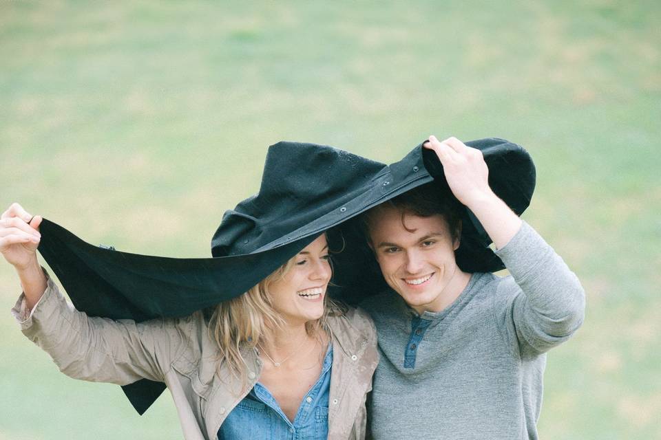 Rainy engagement session