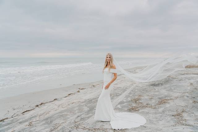 Bride at sunset