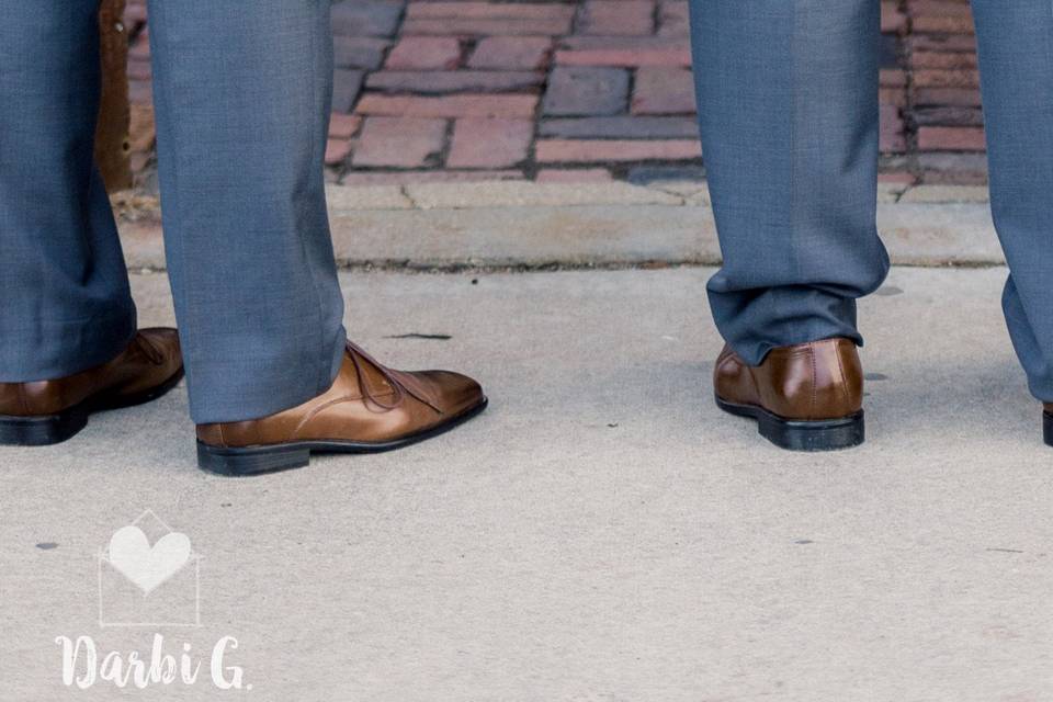 Grooms ready to walk together