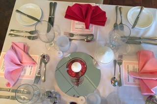 Table setup with centerpiece