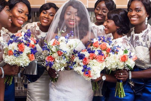With the bridesmaid