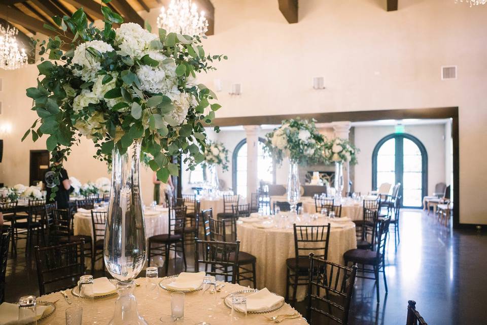 White table setup