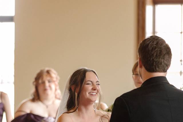 Smiling through the vows