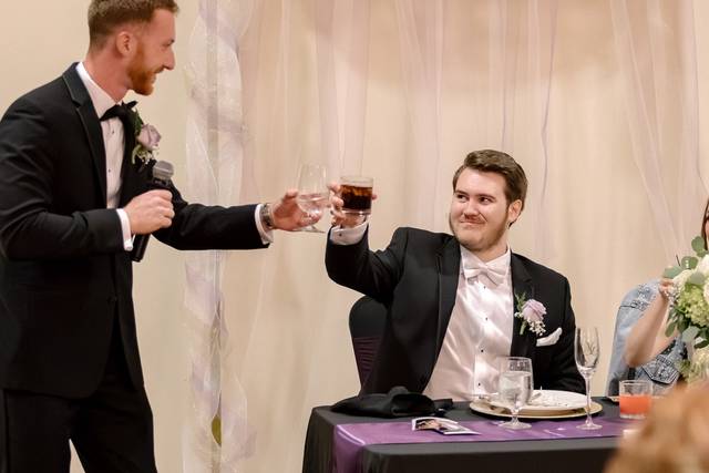 A toast at their table