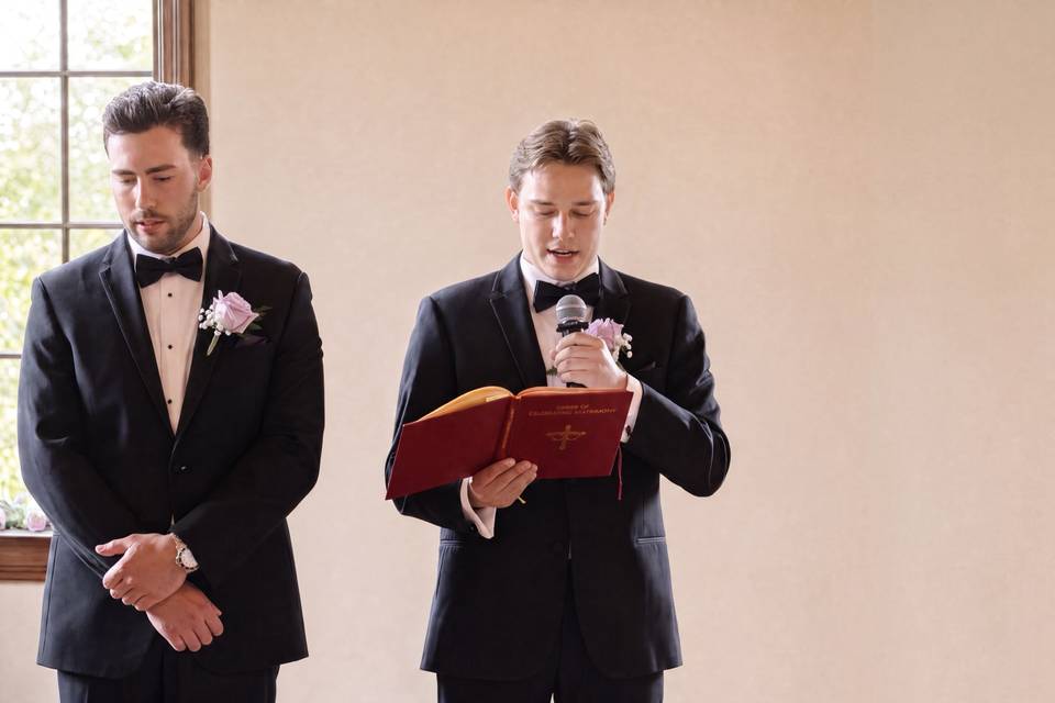A friend leads the vows