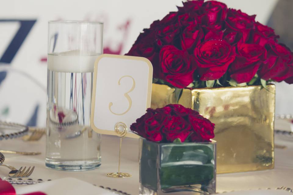 Rose centerpieces