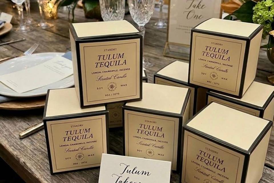 Candle wedding favor tulum