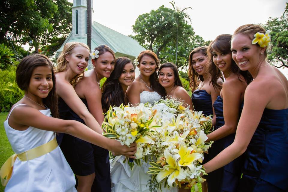 Bride and wedding party