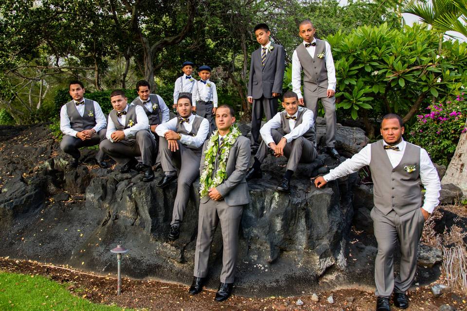 Groom with groom men