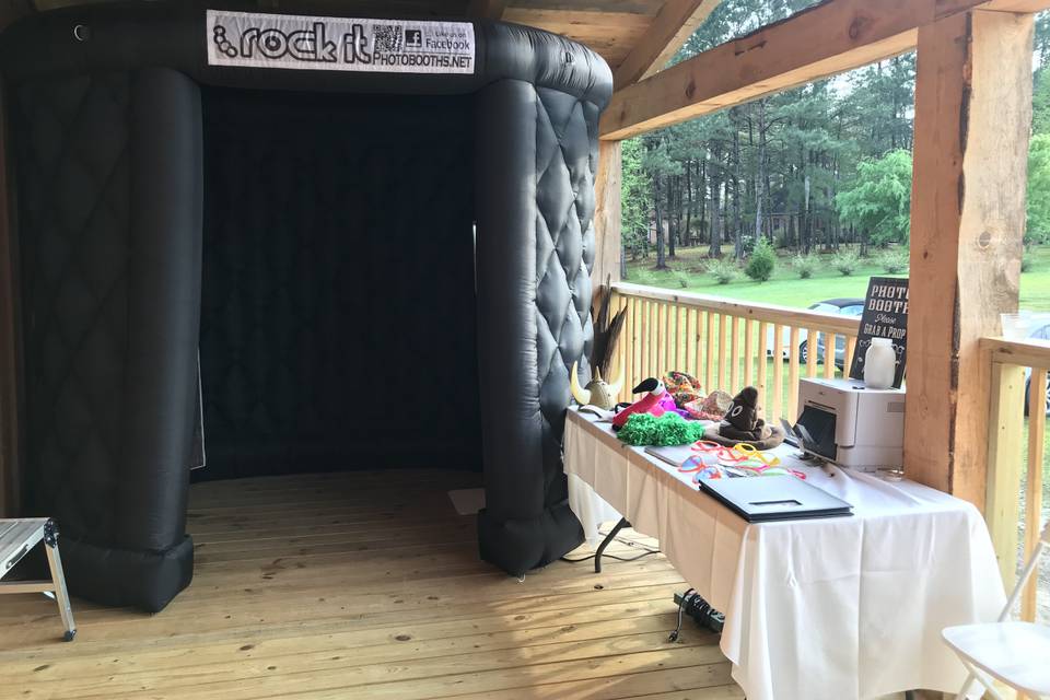 Black inflatable booth