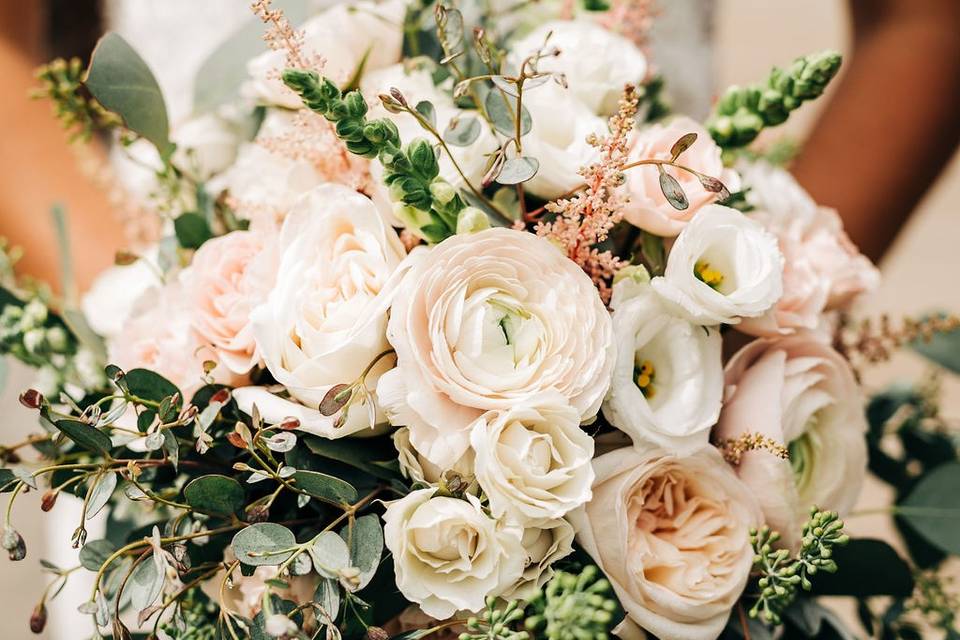 Blush and White Bridal Bouquet