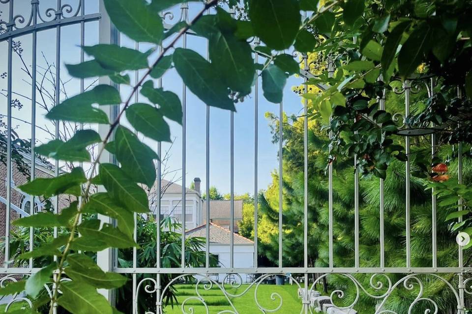 Gate looking into main garden