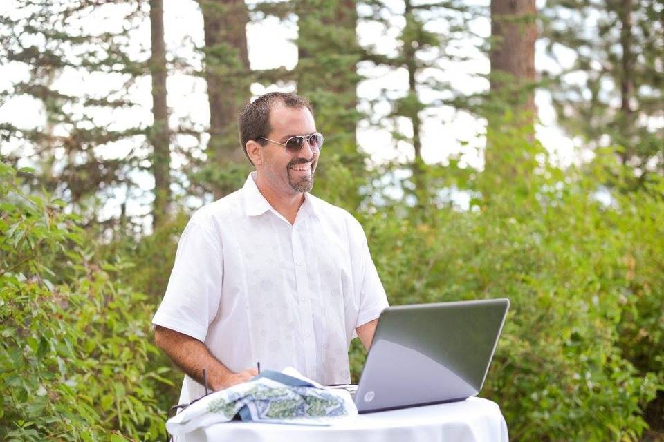 Andy in Lake Tahoe for an industry friend's wedding