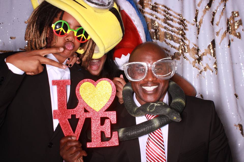 Guests in the photo booth