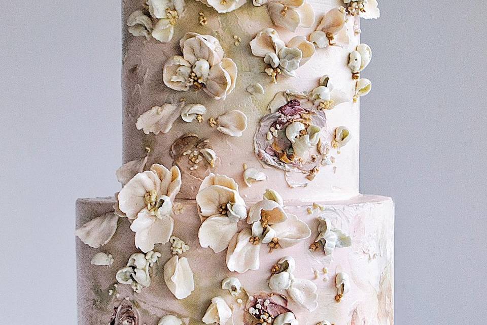 Elegant wedding cake closeup