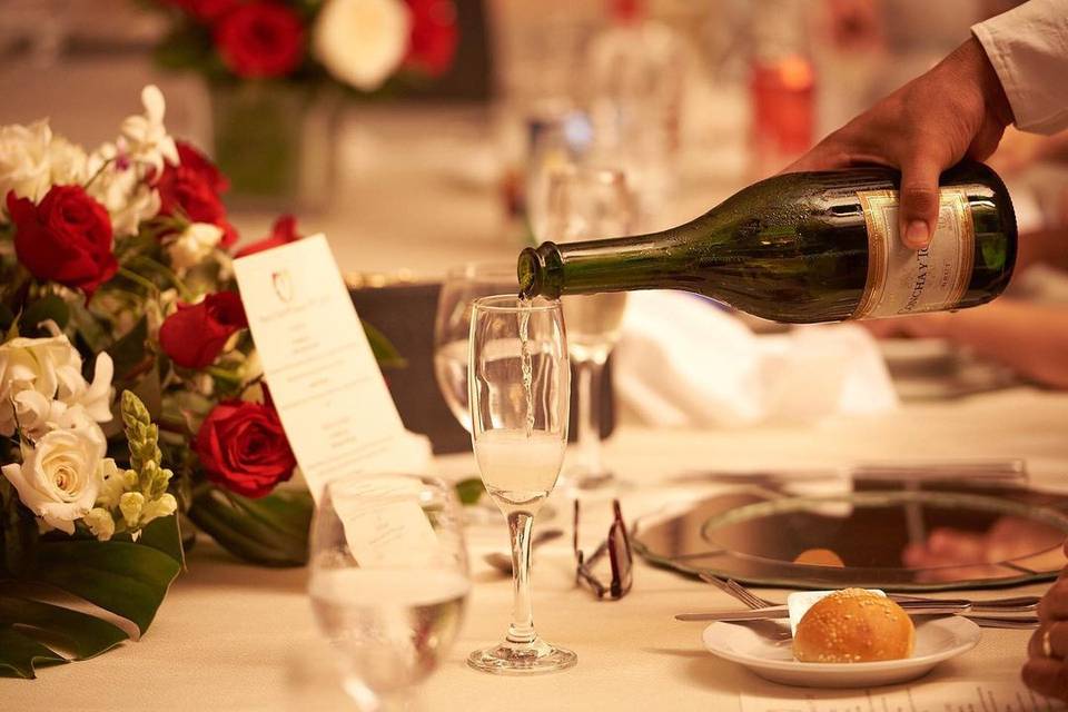 Champagne for bride and groom