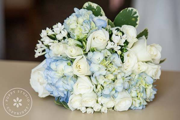 Blue and white bouquet