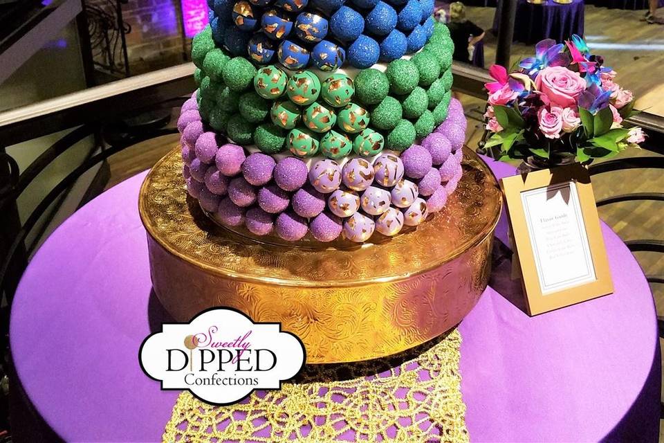 Jewel-toned Cake Pop Wedding Cake