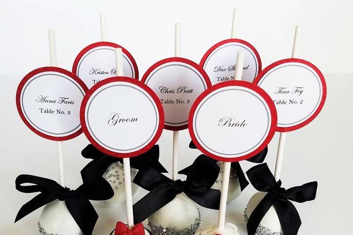 Escort Card Cake Pops