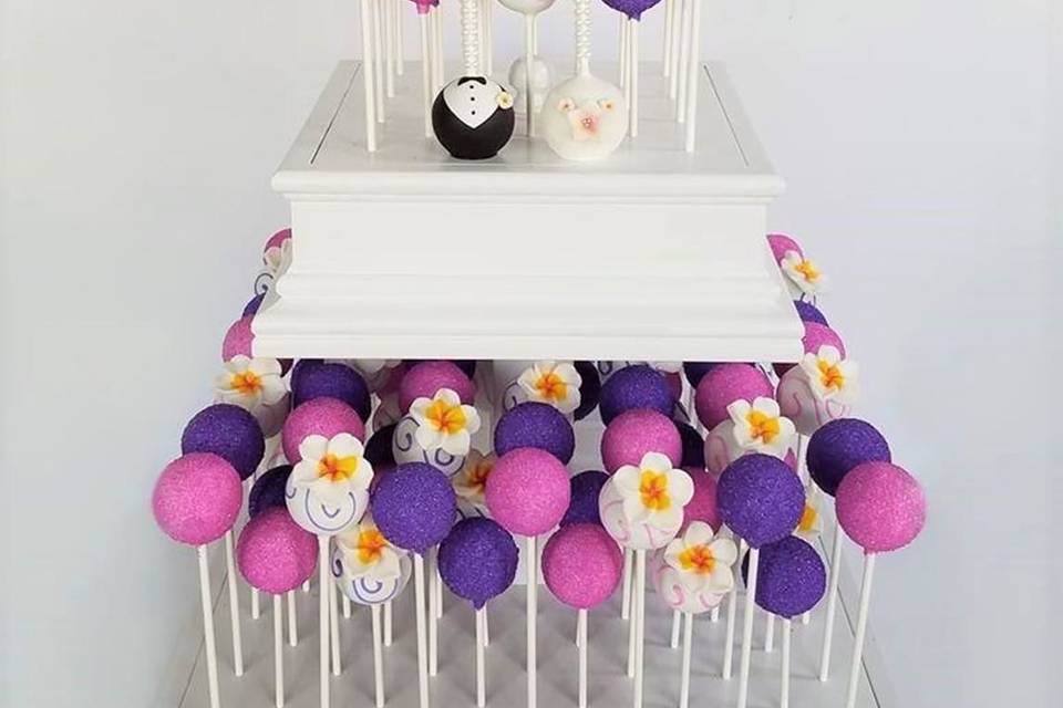 Tropical Tiered Cake Pop Display