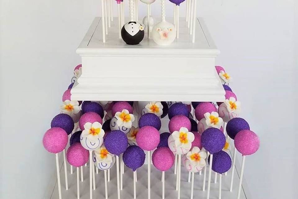 Bride & Groom cake pop favors