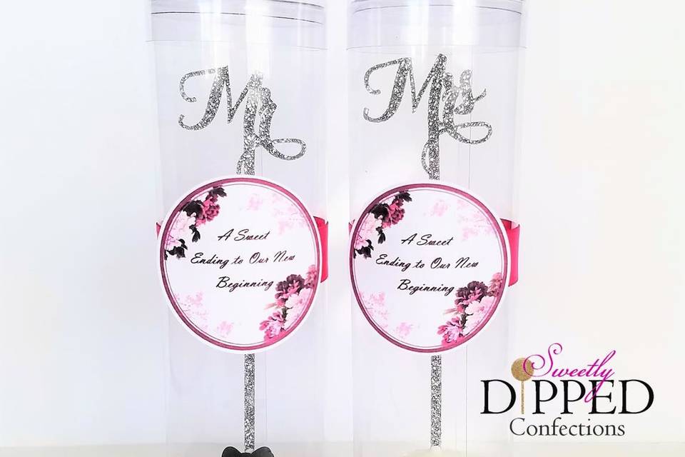 Bride & Groom cake pop favors