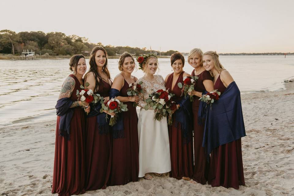 Burgundy themed wedding