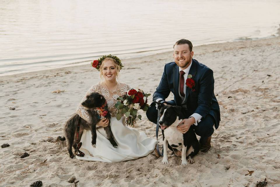 The couple with the dogs