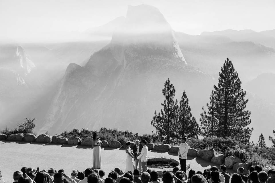 Wedding ceremony at the mountains