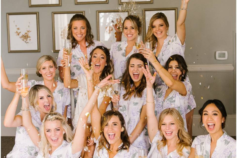 Bridal party in their lounge wear