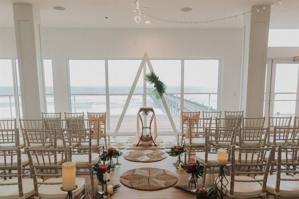 Indoor beach ceremony