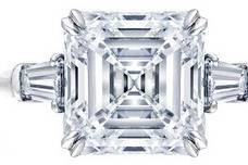 Asscher Cut Diamond Engagement Ring Tapered Baguette Accents