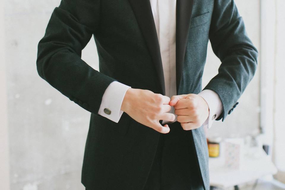 Groom in his tuxedo