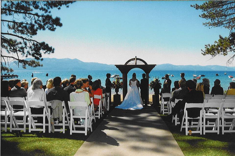 Wedding ceremony by the lake