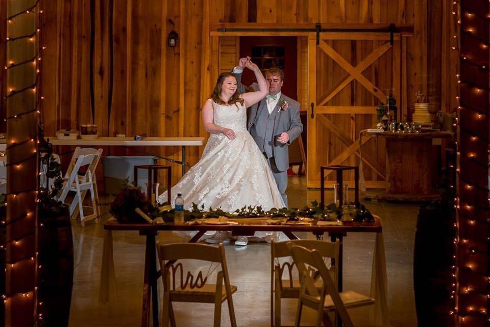 Dancing under the chandelier