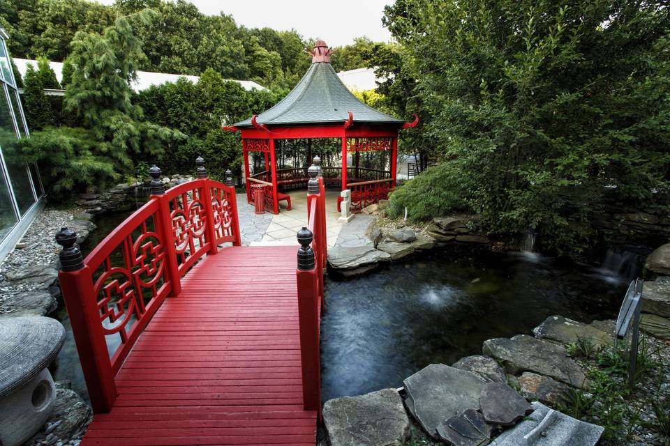 Footbridge and pagoda