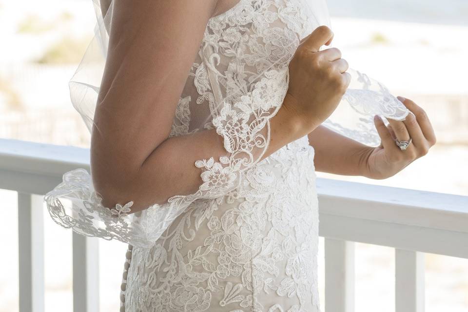 Bride on the porch