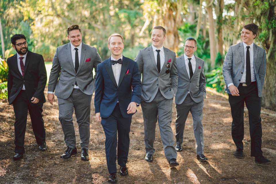 The groom and the groomsmen