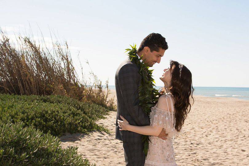 Secluded beach wedding