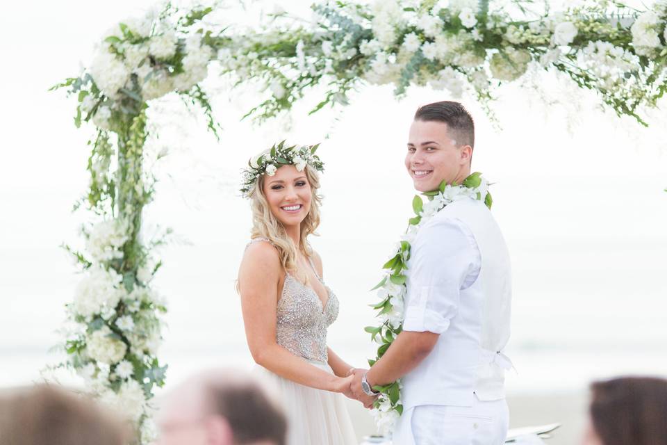 Beach wedding set up