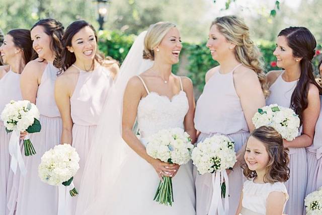 The bride with her bridesmaids