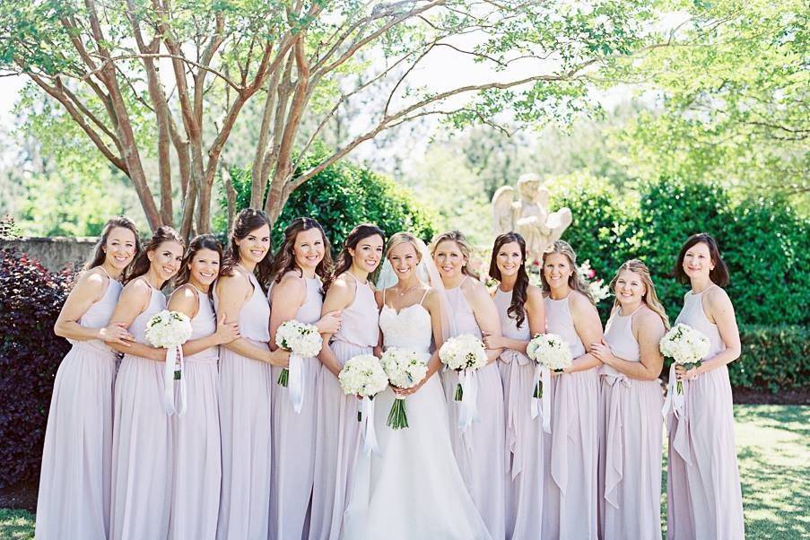 The bride with her bridesmaids