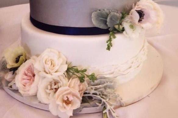 Four layered wedding cake