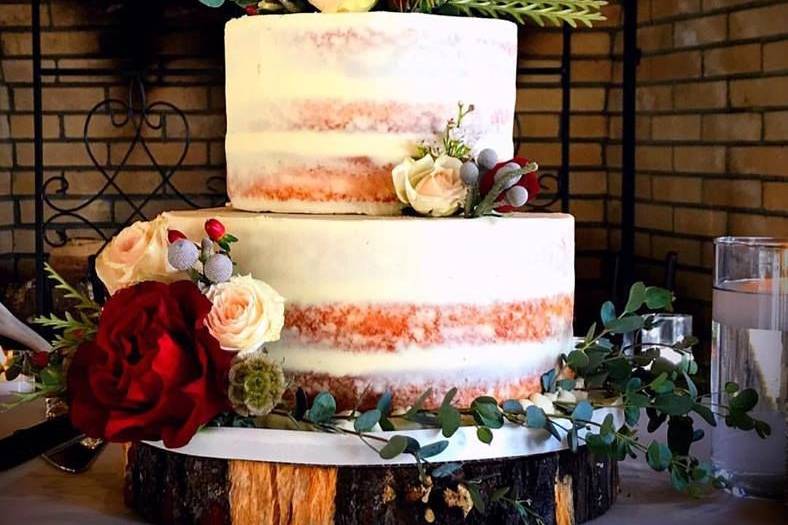 Two layered wedding cake