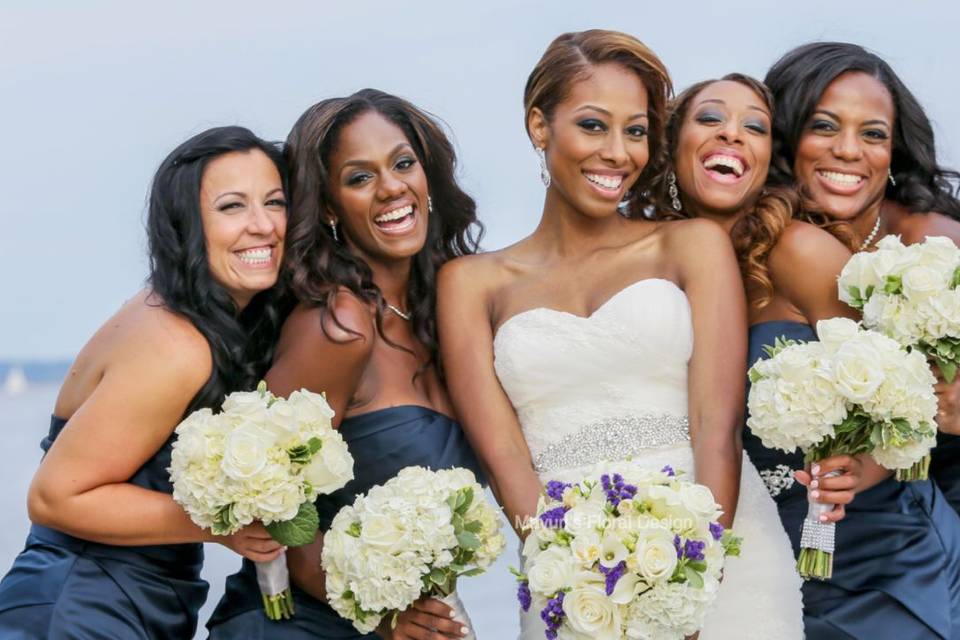 Bride and her bridesmaids