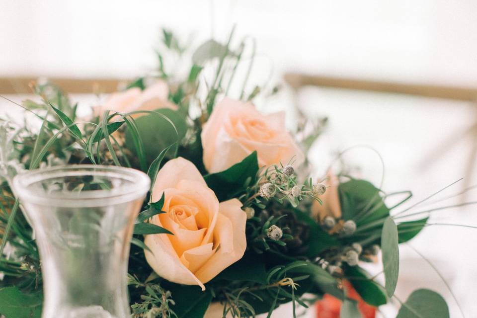 Table number and floral decor