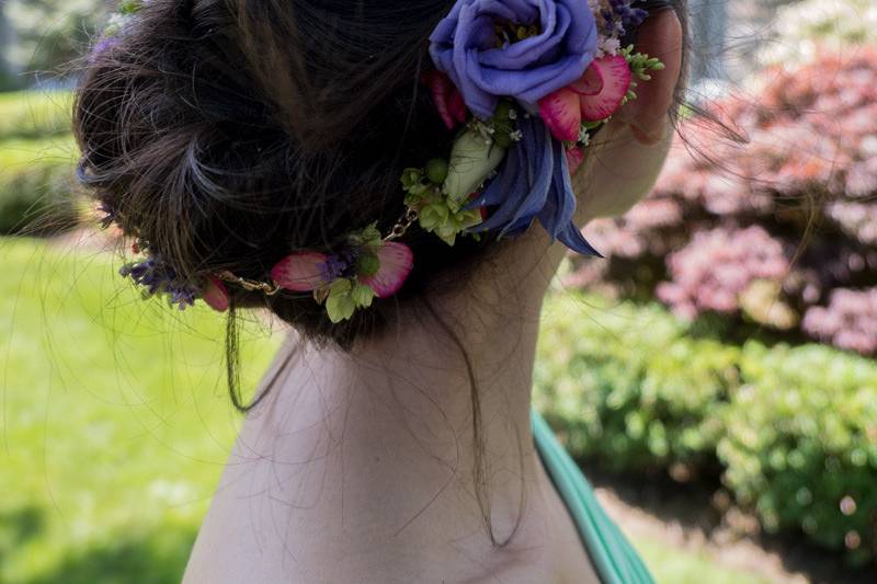 Flowers on updo