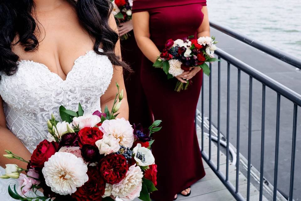 Jewel tone bridal party