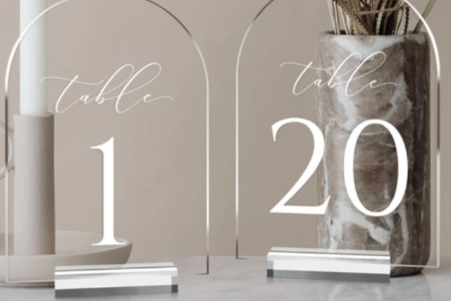 Clear Acrylic Table Numbers