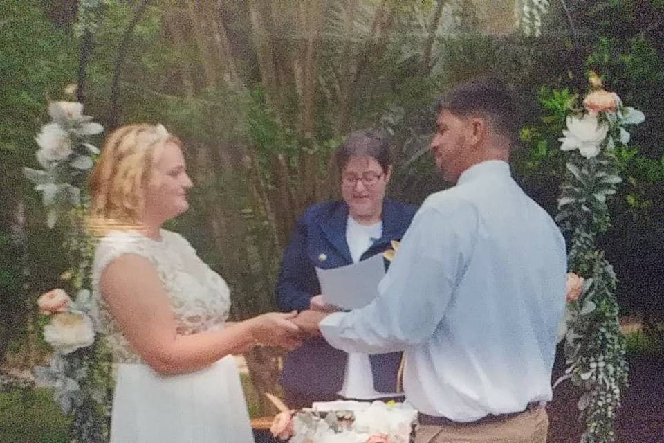 Denise and Gabriel after their ceremony